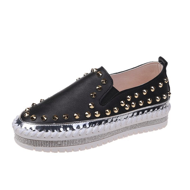 Fashion Rivet Shoes Flat Sneakers Women Fashion Rivet Shoes Flat Sneakers Women