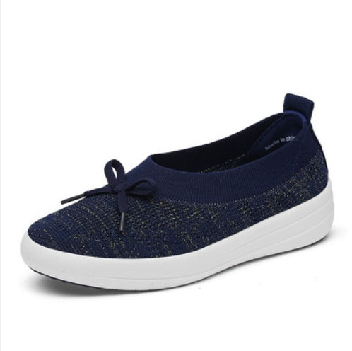 Women’s Low-Top Canvas Sneakers – Breathable Mesh Comfort with Metal Stitch Detail | Slip-On Style