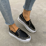Fashion Rivet Shoes Flat Sneakers Women Fashion Rivet Shoes Flat Sneakers Women