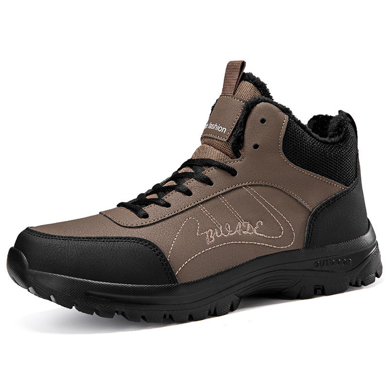 Men’s Mid-Top Winter Sports Shoes – Warm Lined, Anti-Slip & Breathable Casual Sneakers