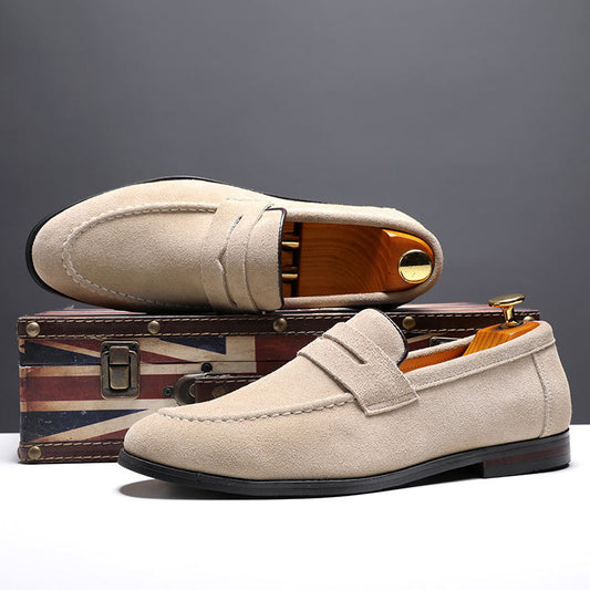 Oulop Unisex Leather Flat Shoes – Comfortable, Wear-Resistant Everyday Slip-Ons
