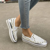 Fashion Rivet Shoes Flat Sneakers Women Fashion Rivet Shoes Flat Sneakers Women