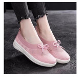 Women’s Low-Top Canvas Sneakers – Breathable Mesh Comfort with Metal Stitch Detail | Slip-On Style
