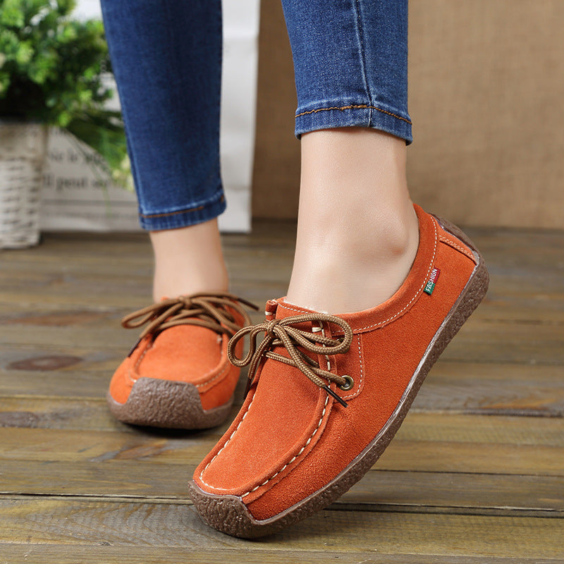 Women's Frosted-Effect Sneakers: Lace-Up Flat Shoes