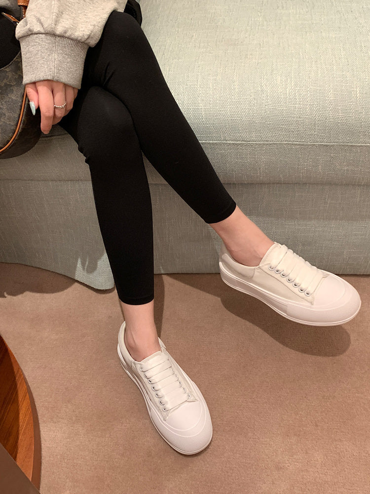 Women's White Canvas Shoes: Versatile Slip-On Sneakers