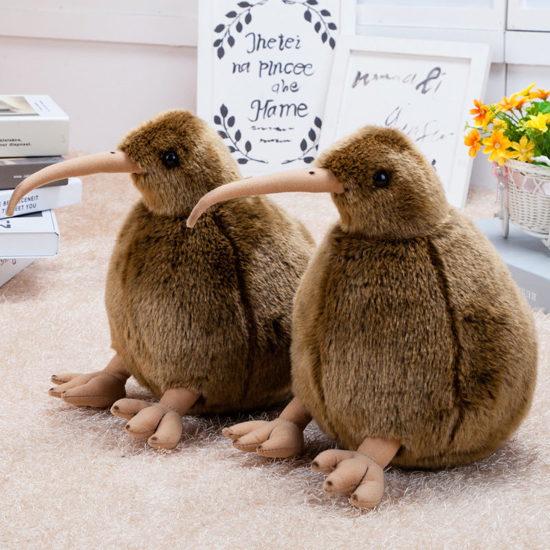 Simulation Kiwi Bird Figurine: New Zealand National Bird Tabletop Doll