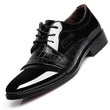 Oulop Men’s Pointed Microfiber Dress Shoes – Sequin Stitch Design, Elegant Formal Style