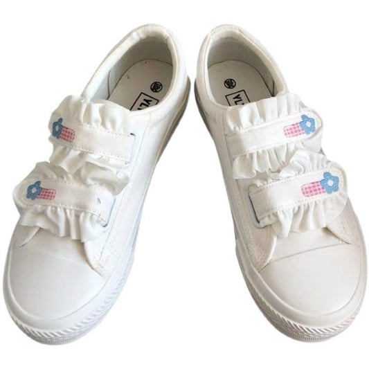 Women’s White Canvas Velcro Shoes – Simple, Casual & Easy to Wear