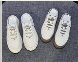 Women’s Leather Baotou Casual Shoes – Breathable Mid-Heel Comfort Slip-Ons