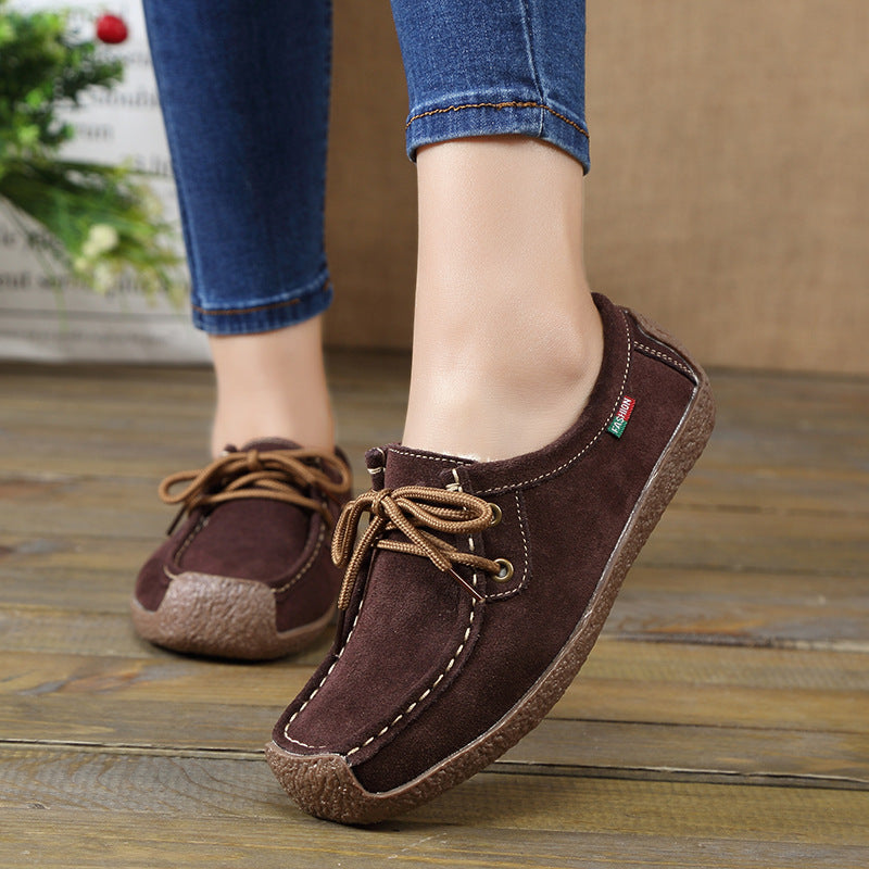Women's Frosted-Effect Sneakers: Lace-Up Flat Shoes