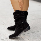 Women's Western Boots: Suede, Mid-Calf with Pointed Toe
