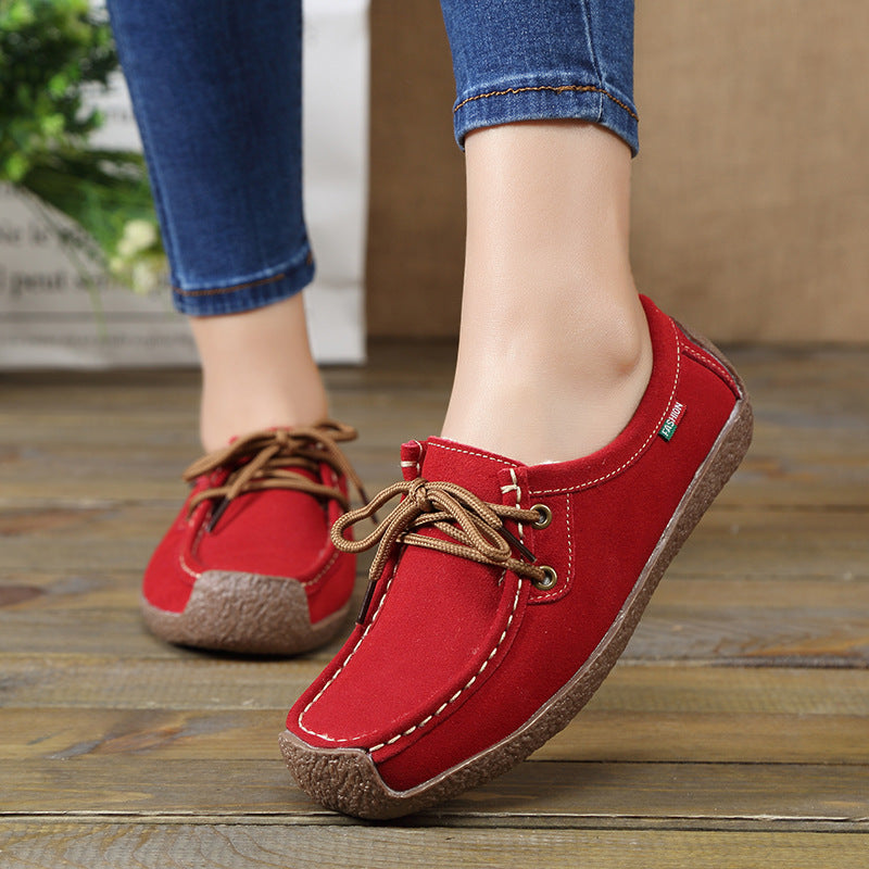Women's Frosted-Effect Sneakers: Lace-Up Flat Shoes