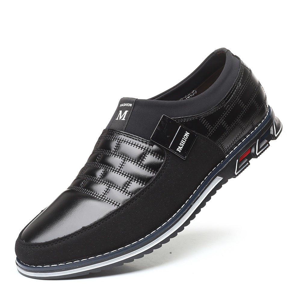 Oulop Men’s British Style Microfiber Leather Shoes – Lace-Up Casual Dress Shoes with Rubber Sole