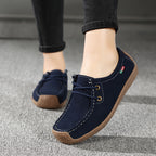 Women's Frosted-Effect Sneakers: Lace-Up Flat Shoes