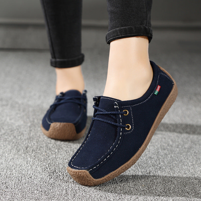 Women's Frosted-Effect Sneakers: Lace-Up Flat Shoes