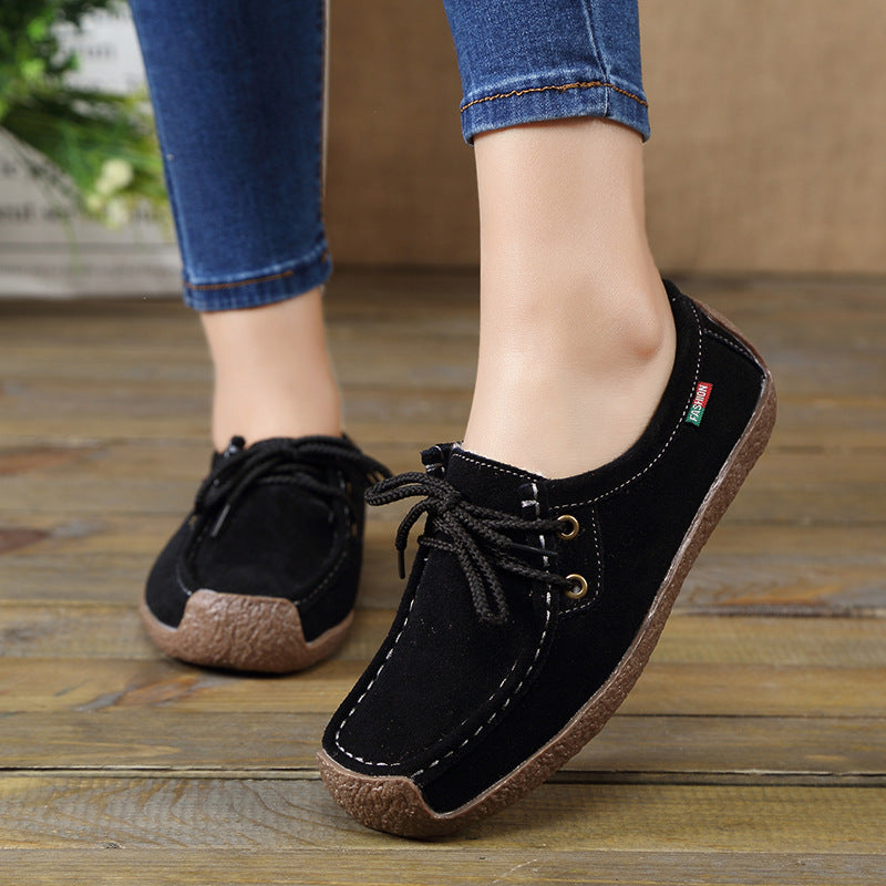 Women's Frosted-Effect Sneakers: Lace-Up Flat Shoes
