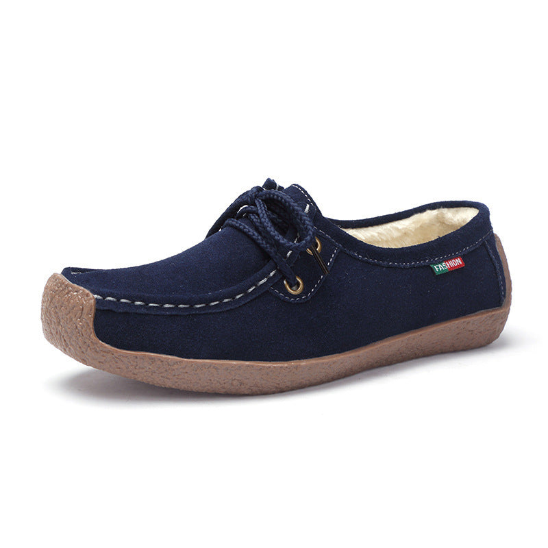 Women's Frosted-Effect Sneakers: Lace-Up Flat Shoes