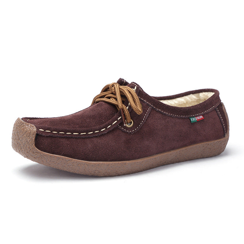 Women's Frosted-Effect Sneakers: Lace-Up Flat Shoes