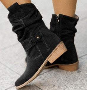 Women's Western Boots: Suede, Mid-Calf with Pointed Toe