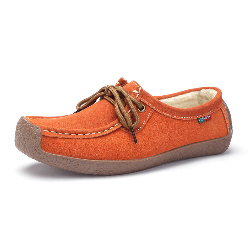 Women's Frosted-Effect Sneakers: Lace-Up Flat Shoes