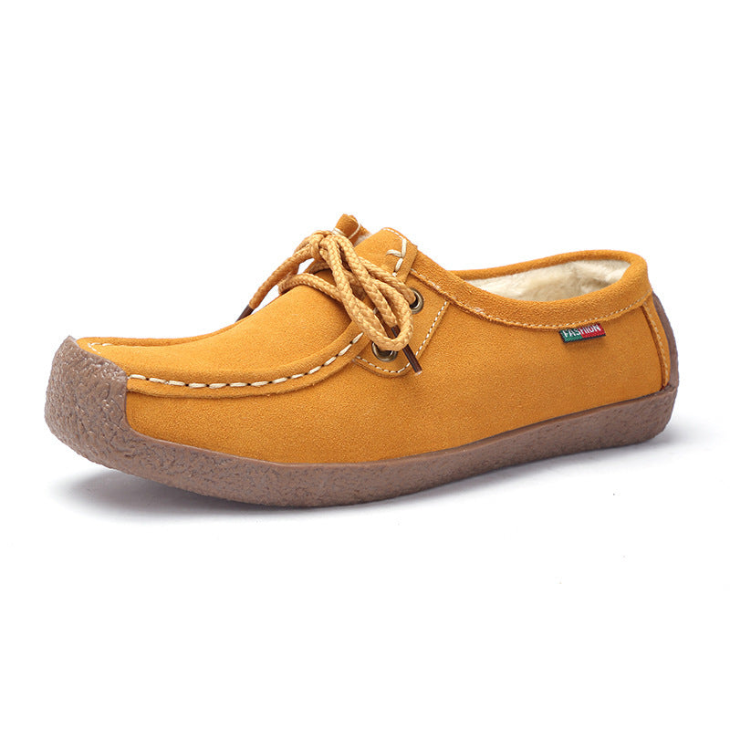 Women's Frosted-Effect Sneakers: Lace-Up Flat Shoes